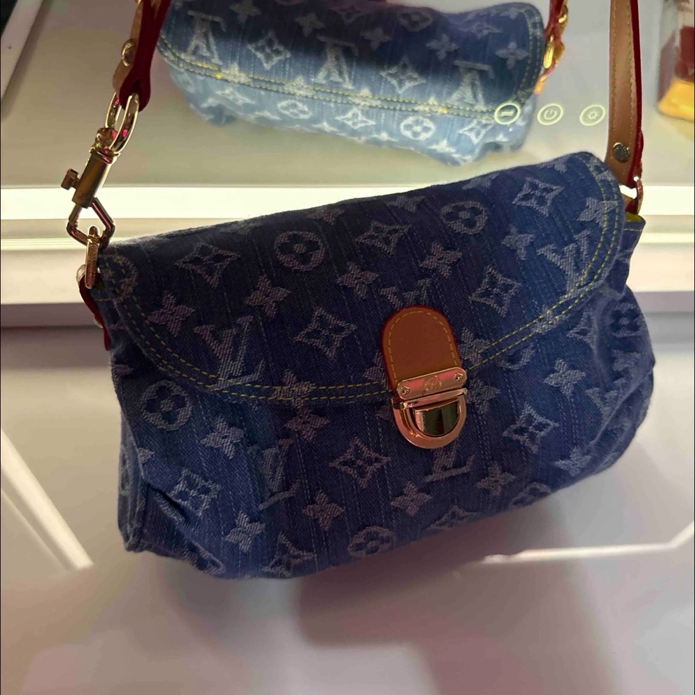 Louis Vuitton Monogram Denim Mini Pleaty Shoulder Bag
